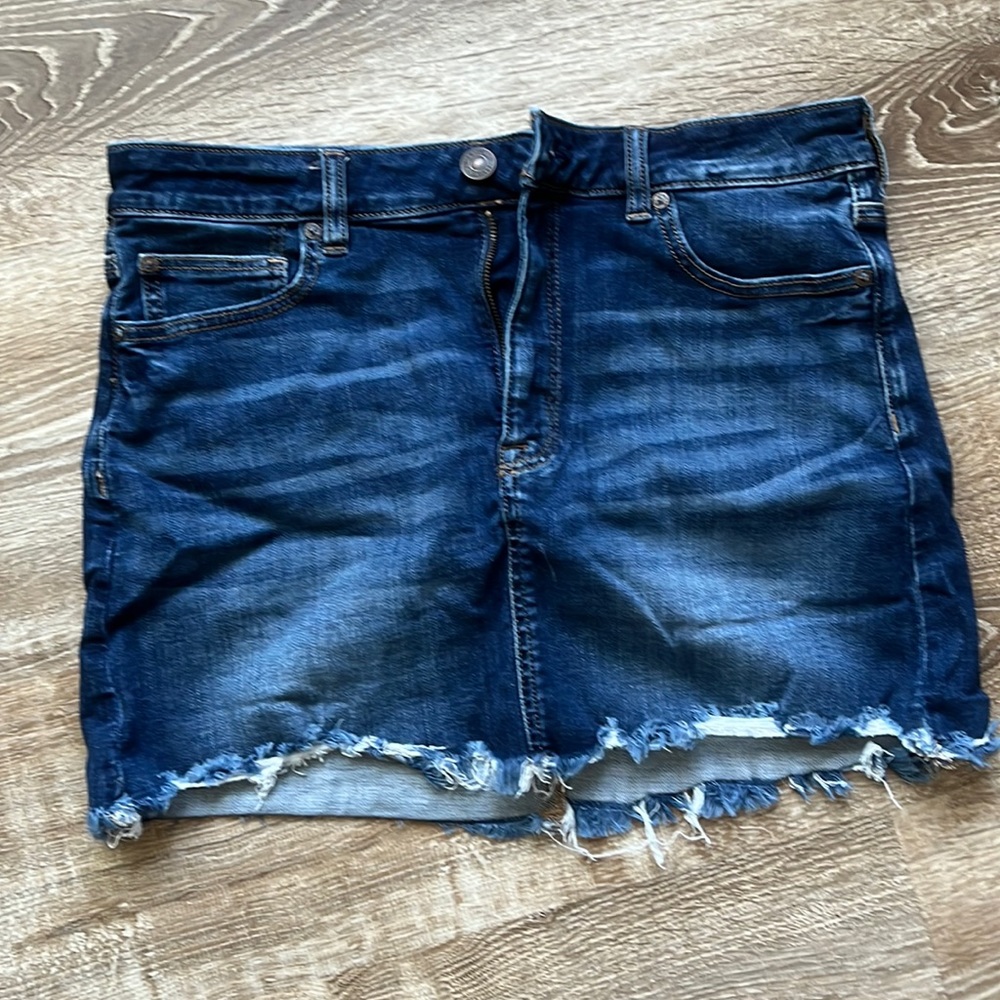 American Eagle high rise mini jean skirt 12